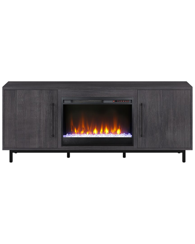 Abraham + Ivy Julian Rectangular Tv Stand With 26in Crystal Fireplace For Tvs  Up To 75in In Gray