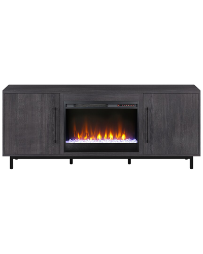 ABRAHAM + IVY ABRAHAM + IVY JULIAN RECTANGULAR TV STAND WITH 26IN CRYSTAL FIREPLACE FOR TVS  UP TO 75IN