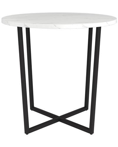 Abraham + Ivy Pivetta 22in Round Side Table With Faux Marble Top