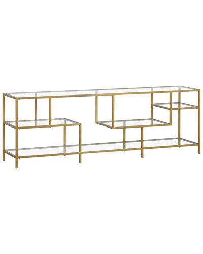 ABRAHAM + IVY ABRAHAM + IVY DEVERAUX RECTANGULAR TV STAND WITH GLASS SHELVES FOR TVS UP TO  75IN