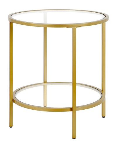 Abraham + Ivy Sivil 20in Round Side Table With Glass Shelf