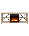 Abraham + Ivy Sawyer Rectangular Tv Stand With Crystal Fireplace For Tvs Up To  65in