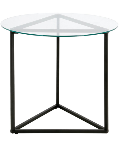 Abraham + Ivy Jenson 24in Round Side Table With Glass Top