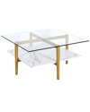 ABRAHAM + IVY ABRAHAM + IVY OTTO 32IN SQUARE COFFEE TABLE WITH FAUX MARBLE SHELF