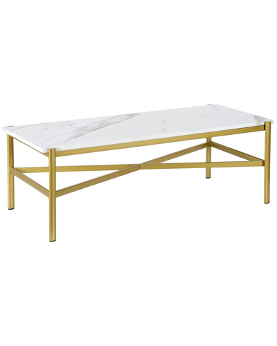 Abraham + Ivy Braxton 46in Rectangular Coffee Table With Faux Marble Top