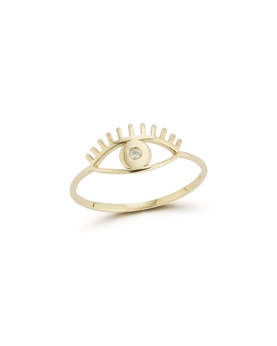 Ember Fine Jewelry 14k 0.01 Ct. Tw. Diamond Evil Eye Ring In Gray