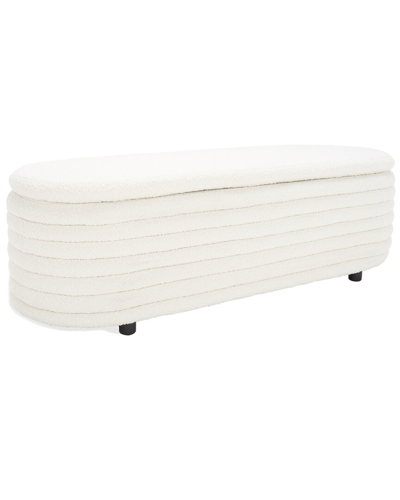 Safavieh Couture Jaymie Boucle Storage Bench In Ivory
