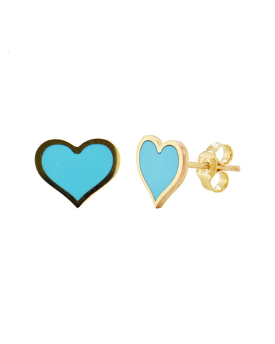 Sabrina Designs 14k Turquoise Enamel Heart Studs