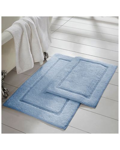 Allure Modern Threads 2-pack Solid Loop With Non-slip Backing Bath Mat Set