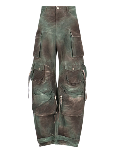 Attico Camouflage Cargo Jeans In Stainde Green Camouflage