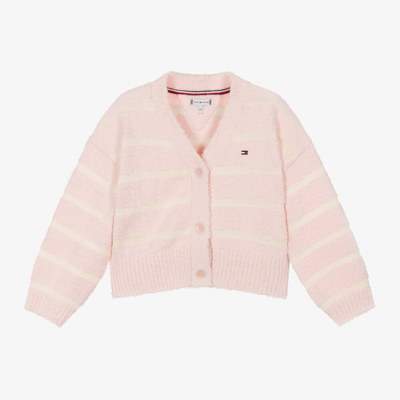 Tommy Hilfiger Kids' Girls Pink Striped Knit Cardigan