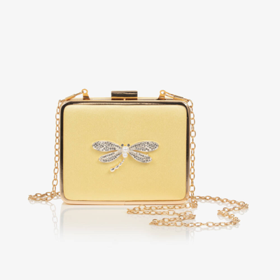 David Charles Kids' Girls Yellow Satin Dragonfly Handbag (12cm)