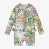 MOLO GIRLS GREEN FLORAL SUN SUIT (UPF50+)