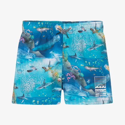 Molo Teen Boys Blue Ocean Swim Shorts (upf50+) In Multicolor