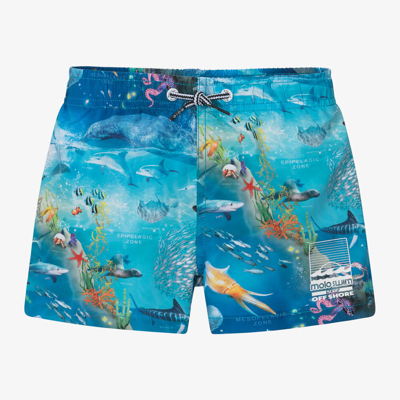 Molo Babies' Boys Blue Ocean Swim Shorts (upf50+)