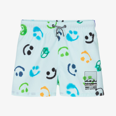 Molo Teen Boys Blue Smile Swim Shorts (upf50+) In Light Blue