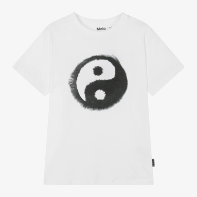 Molo Teen Boys White Yin Yang T-shirt