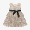 PHI CLOTHING GIRLS SILVER SEQUIN BOW DRESS