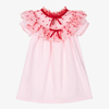 PHI CLOTHING GIRLS PINK & RED TULLE A-LINE DRESS