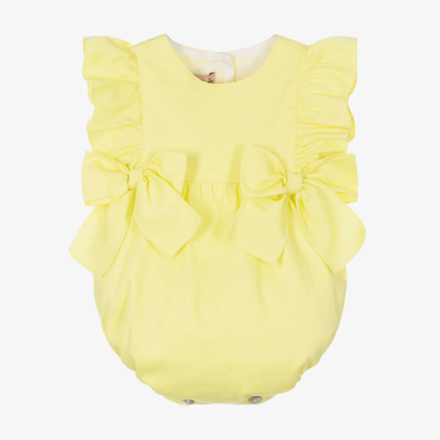 Phi Clothing Baby Girls Yellow Cotton Shortie