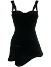 Mugler Sweetheart-neck Asymmetric Mini Dress In Black  
