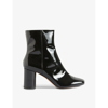 Claudie Pierlot 75mm Glossy Leather Boots In Noir / Gris