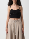 Palm Angels Logo-print Crop Top In Black