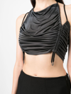 Atlein Sleeveless Ruched-detail Crop Top In Grey
