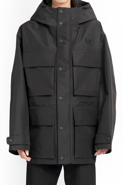 Burberry 4 Pockets Down Jacket In Black
