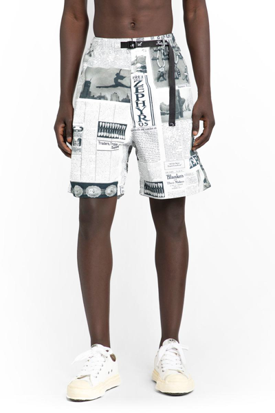 Kapital Graphic-print Cotton Shorts In White