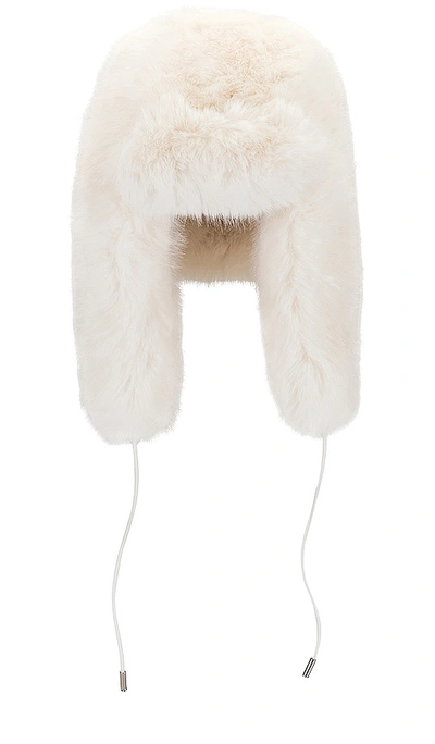 Adrienne Landau Faux Fox Trapper Hat In White