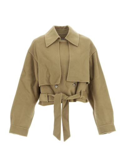 Nanushka Satoyo Peacoat In Khaki