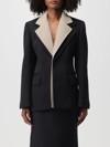 Bottega Veneta Curved-sleeves Layered Compact Wool Single-breasted Jacket In Black