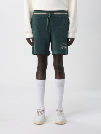 Autry Logo-embroidered Cotton-blend Track Shorts In Green