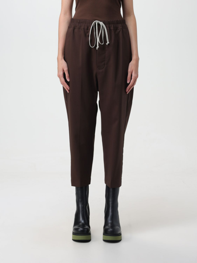 Rick Owens Drawstring Astaires Cropped Pants In Brown