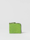 Comme Des Garçons Comme Des Garcons Green Washed Foiled-branding Leather Wallet