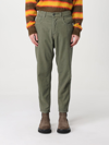 Amish Button-fastening Cotton Straight-leg Trousers In Green