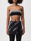 Rotate Birger Christensen Embellished Cotton Crop Top In Black 1