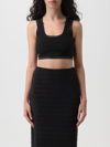 Alexander Wang Embossed-logo Cropped Tank Top In Black