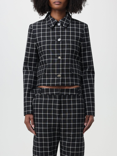 Marni Checkered Wool Short Jacket In Black
