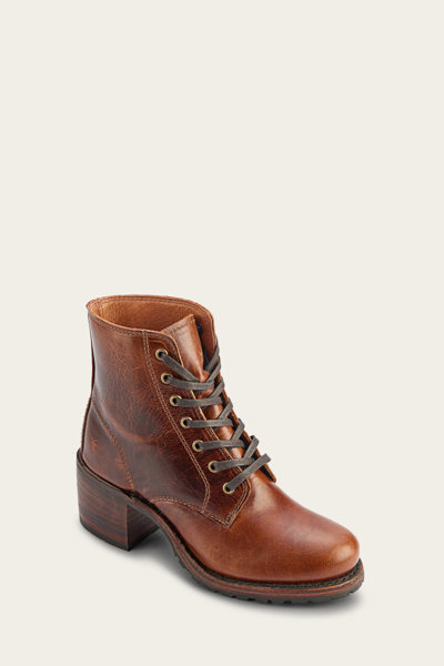 The Frye Company Frye Sabrina 6g Lace-up Boots In Cognac