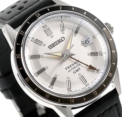 Pre-owned Seiko Presage Sary231 Gmt Automatic Vintage Style 60's Watch 40.8mm