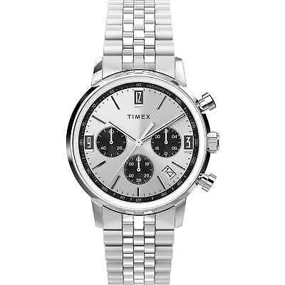 Pre-owned Timex Mens Wristwatch  Marlin Tw2w10400 Chrono Stainless Steel