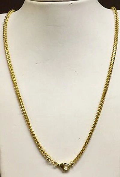 Pre-owned Nova 14k Solid Yellow Gold Franco Curb Box Mens Link 26" 3 Mm 35 Grams Chain Necklace In No Stone