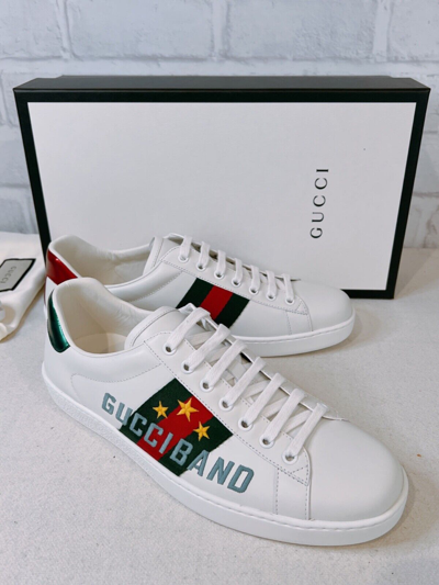 Pre-owned Gucci Men's Ace Band Sneaker Size Uk8 In Multicolor