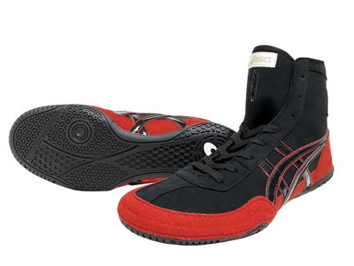 Pre-owned Asics Wrestling Boxing Shoes 1083a001 Ex-eo Twr900 Black Red Black In Black, Red