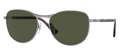 Pre-owned Persol 0po1002s 513/31 Gunmetal-havana/green Unisex Sunglasses