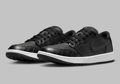 Pre-owned Jordan Nike Air  1 Low "black/iron Grey/white/black" Men's Golf Shoe