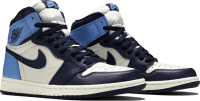 Pre-owned Jordan Nike Air  1 Retro High Obsidian Unc Mens Sneaker 555088-140