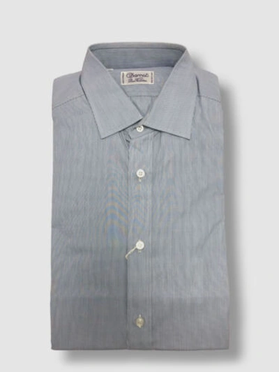 Pre-owned Charvet $647  Men's Blue Micro Stripe Long-sleeve Dress Shirt 40.5/16